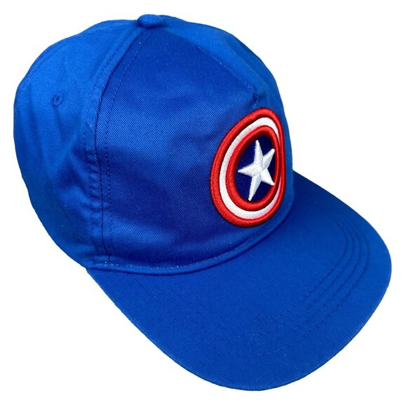 Marvel Captain America Hat Youth Blue Adjustable Snapback Embroidered Logo - Picture 7 of 16